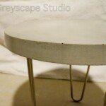 Concrete stool with stainless steel hairpin legs