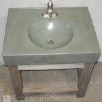 concrete bowl sink vanities vanity cement GFRC GRC LEED modern reclaimed Wood