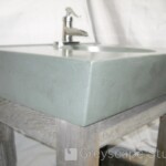 concrete bowl sink vanities vanity cement GFRC GRC LEED modern reclaimed Wood