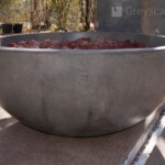 cement concrete fire bowl fire feature fire pit firebow firepit landscaping Outdoor Patio polished modern contemporary
