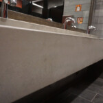 9 foot long concrete trough sink at Los Chingones restaurant in Golden, CO